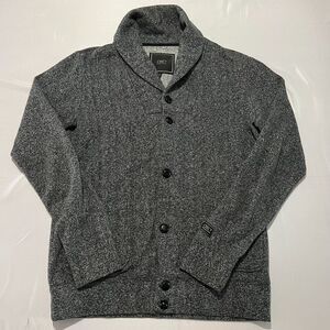 Obey Propaganda Men's M Gray Shawl Collar Button Cardigan Sweater Cozy Knitted